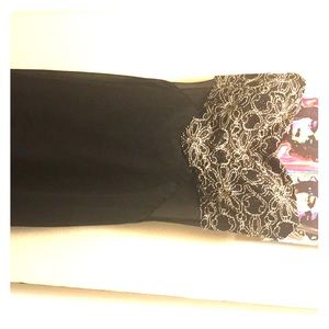 Verdict Black strapless embellished formal dress